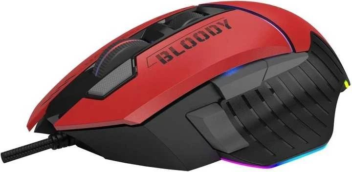 Pelė Myszka žaidimams A4Tech Bloody W95Max su laidu 12000 dpi optinė raudona
