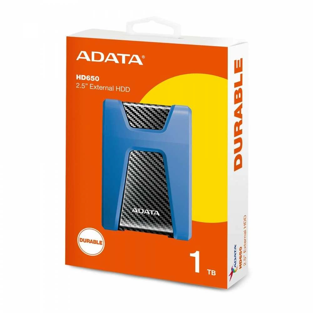 Kietasis išorinis diskas Adata HD650 1TB 2.5", USB 3.1 (suderinama su USB 2.0), Mėlynas