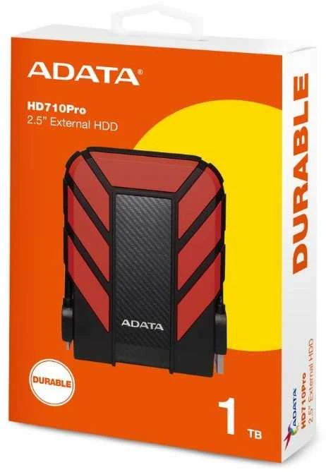 ADATA HD710P 1000 GB, 2.5", USB 3.1 (atgal suderinama su USB 2.0), Raudona