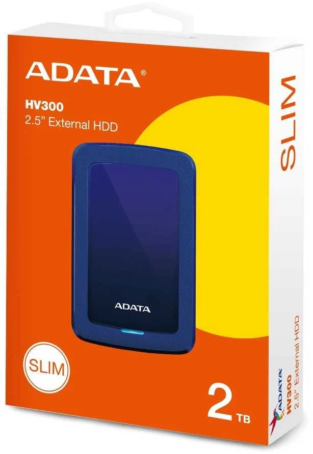 Kietasis išorinis diskas Adata HV300 2TB 2.5", USB 3.1, Mėlynas AHV300-2TU31-CBL