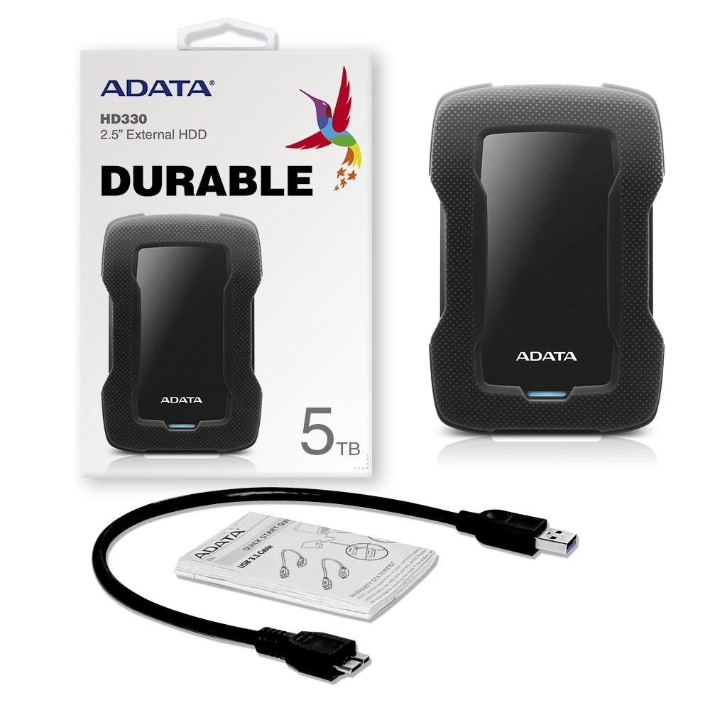 Kietasis diskas Dysk zewnętrzny HDD ADATA HD330 5TB Juodas (AHD330-5TU31-CBK)