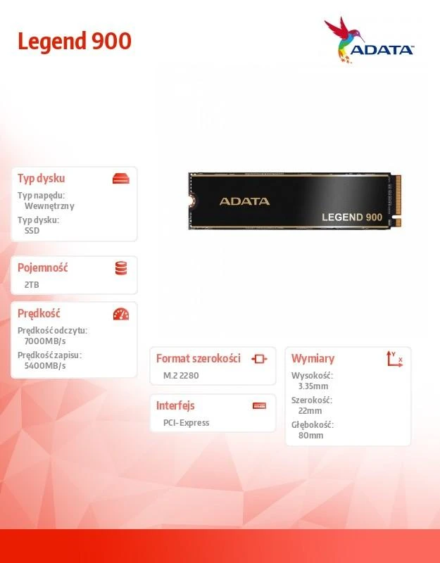 ADATA LEGEND 900 2TB PCIe M.2 SSD