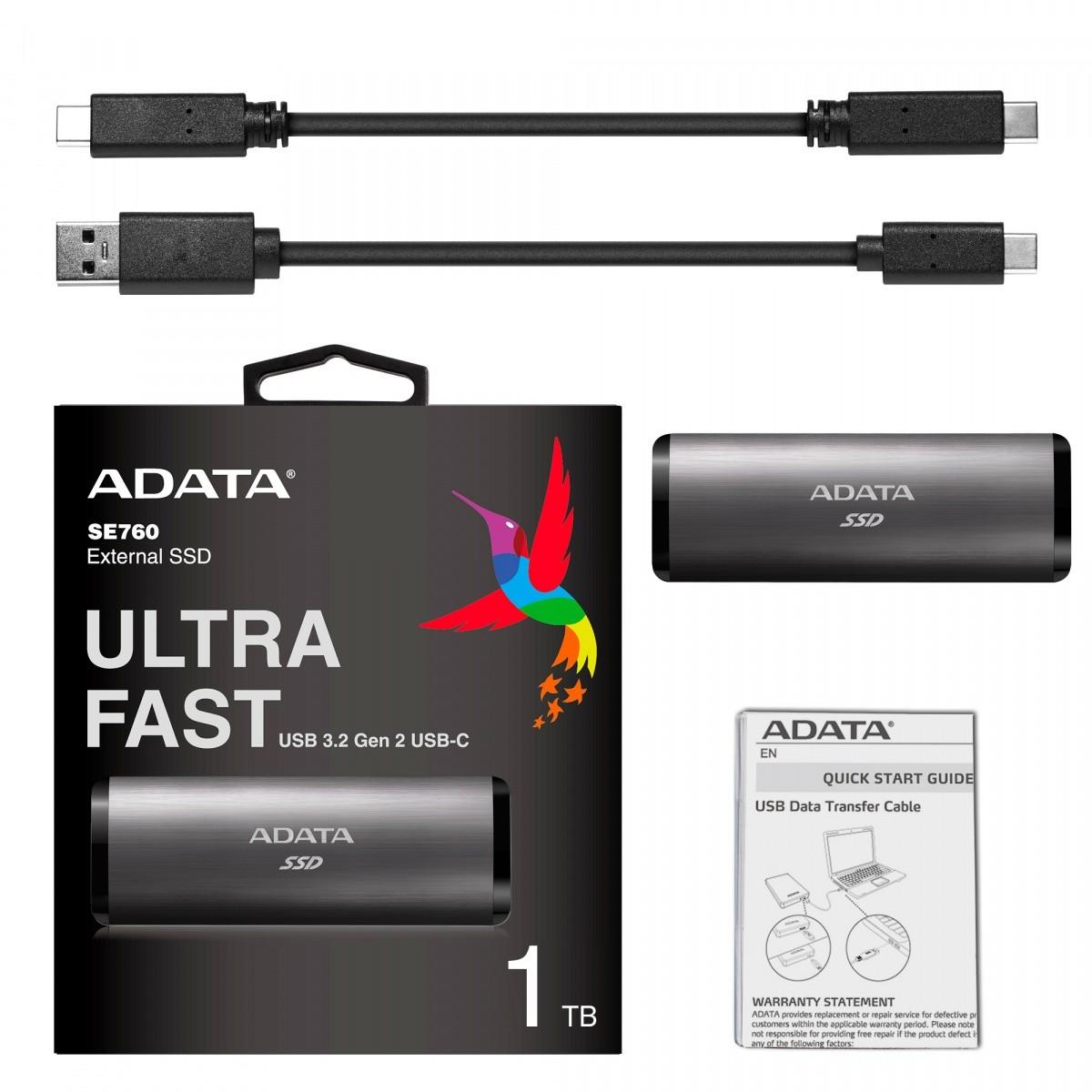 Išorinis kietasis diskas Adata SE760 ASE760-1TU32G2-CBK