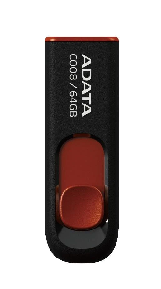 Ištraukiamas atmintukas Adata C008 64GB Juodas/Raudonas
