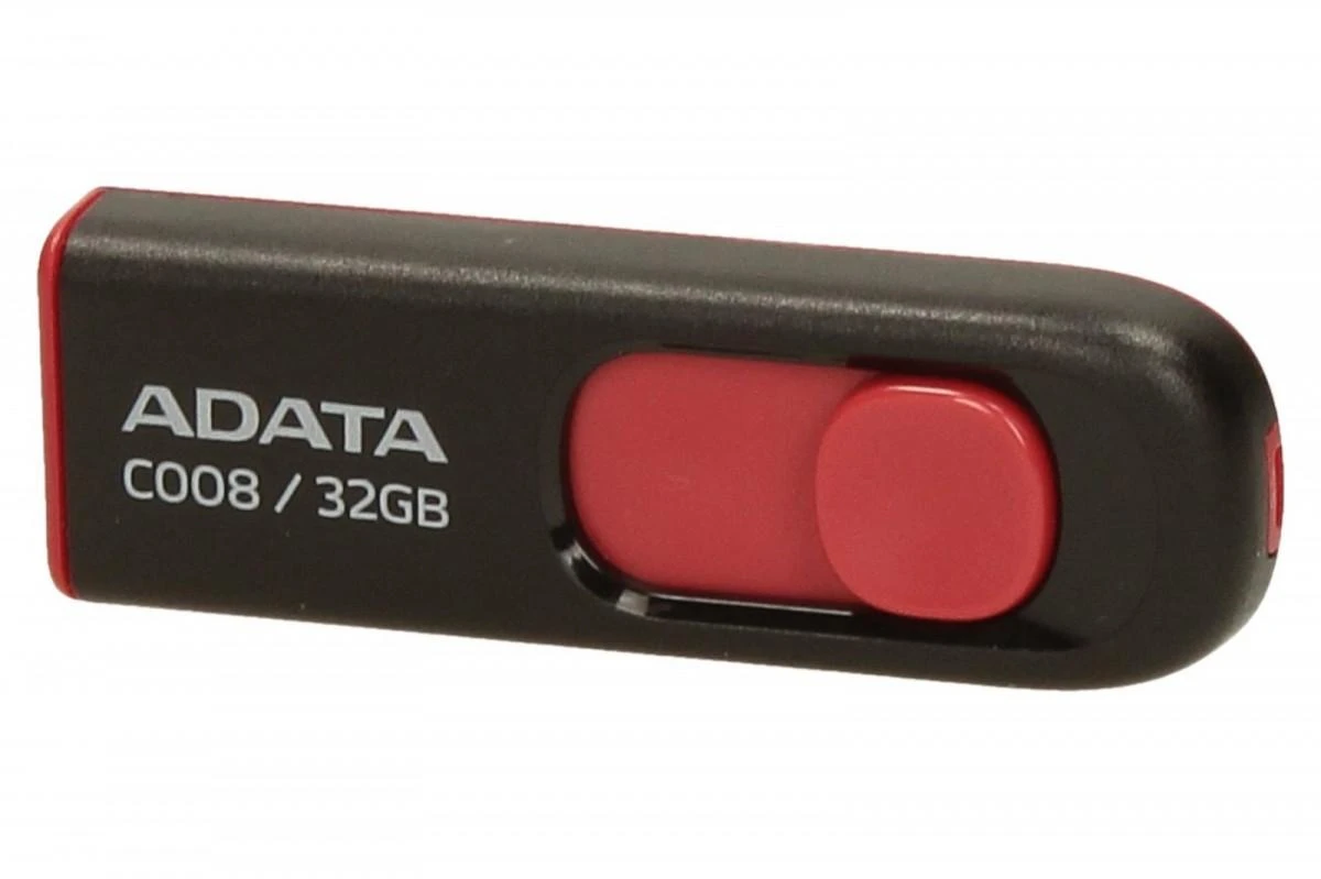 Ištraukiamas atmintukas Adata C008 32GB Juodas/raudonas