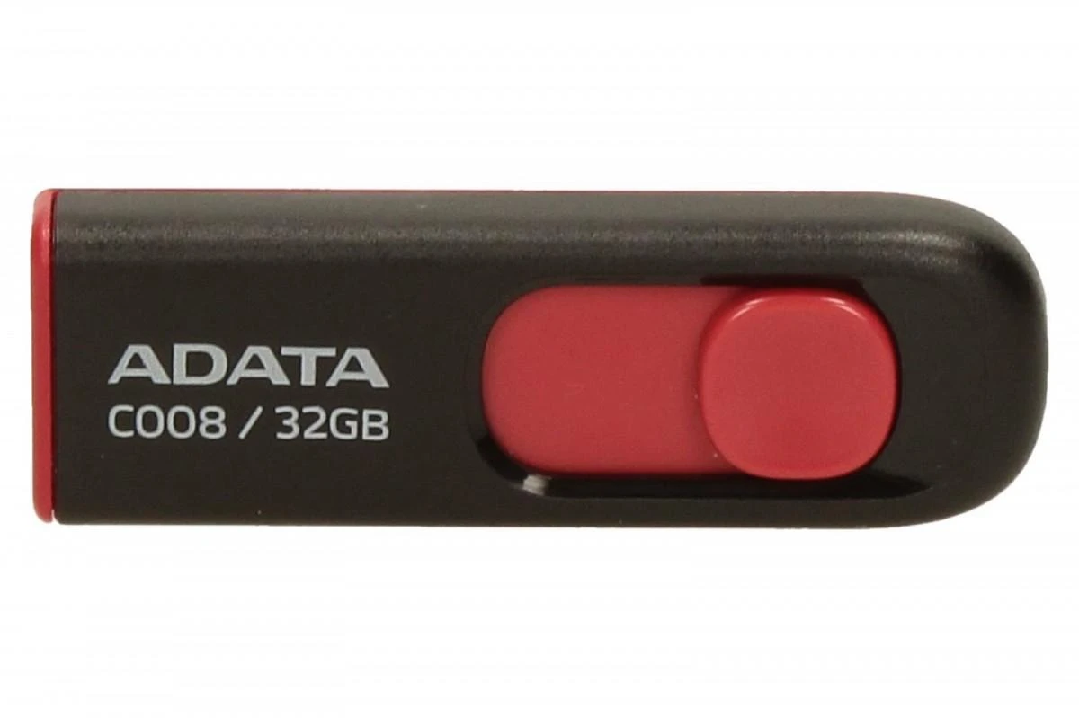 Ištraukiamas atmintukas Adata C008 32GB Juodas/raudonas