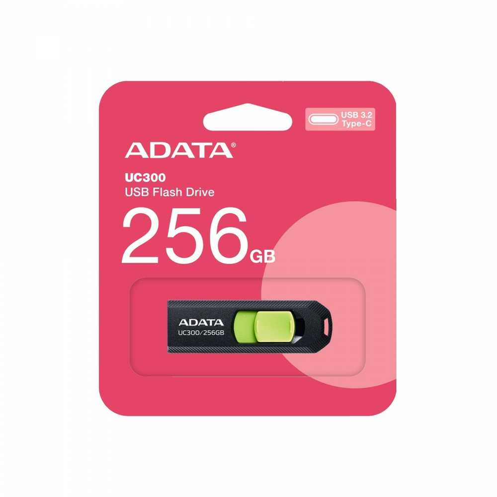 ADATA | FlashDrive | UC300 | 256 GB | USB 3.2 Gen 1 | Juodas/Žalias
