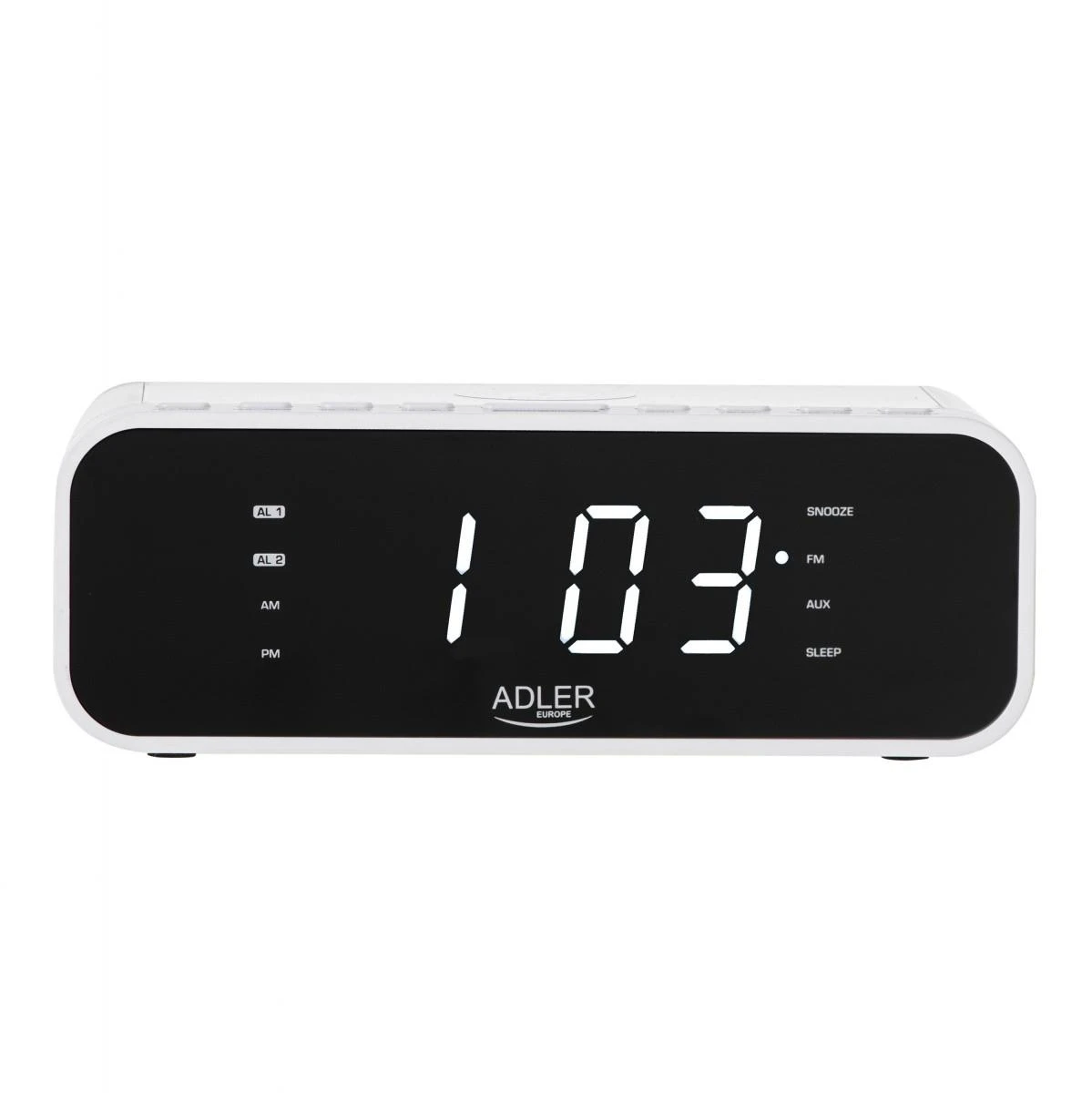 Adler | Žadintuvas su belaidžiu įkrovikliu | AD 1192W | Signalizacijos funkcija | AUX in | Baltas