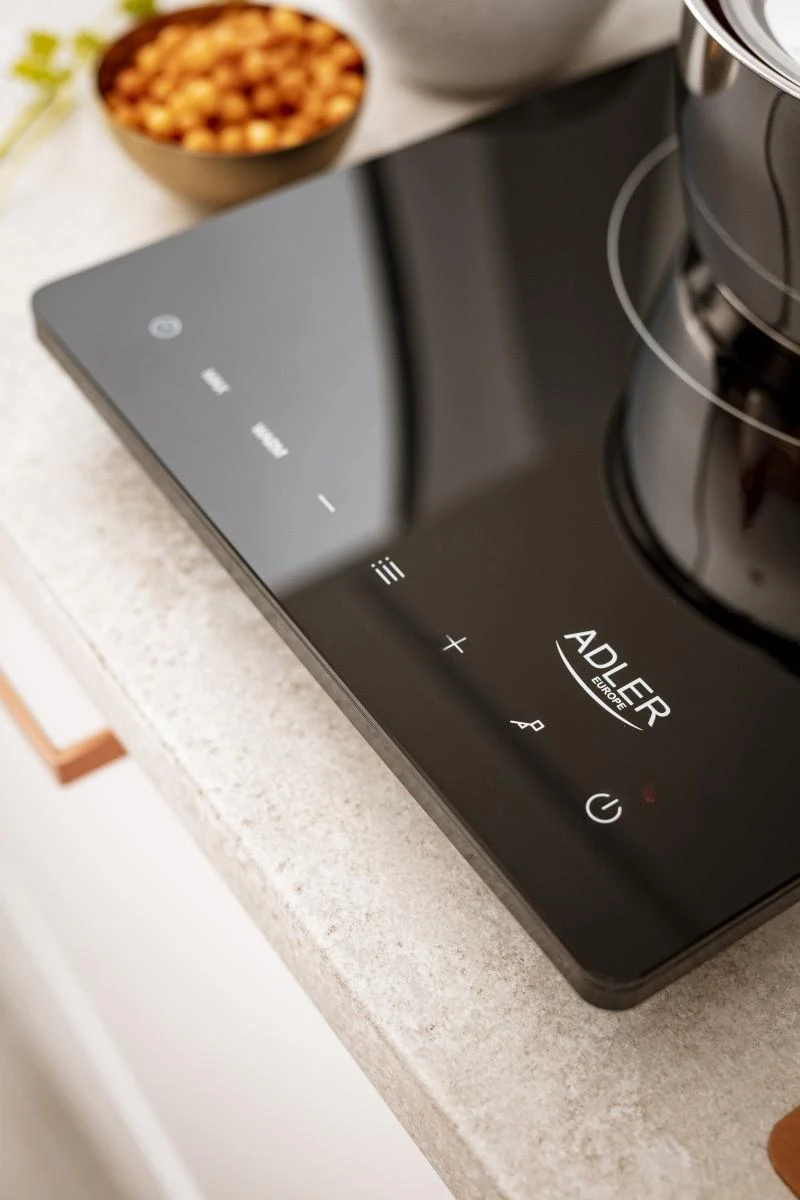 Adler | Hob | AD 6513 | Number of burners/cooking zones 1 | LCD Ekranas | Induction | Juodas