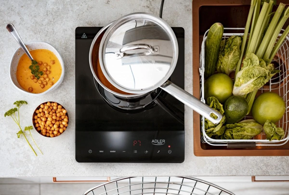 Adler | Hob | AD 6513 | Number of burners/cooking zones 1 | LCD Ekranas | Induction | Juodas
