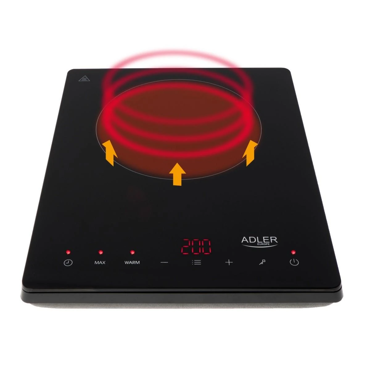 Adler | Hob | AD 6513 | Number of burners/cooking zones 1 | LCD Ekranas | Induction | Juodas