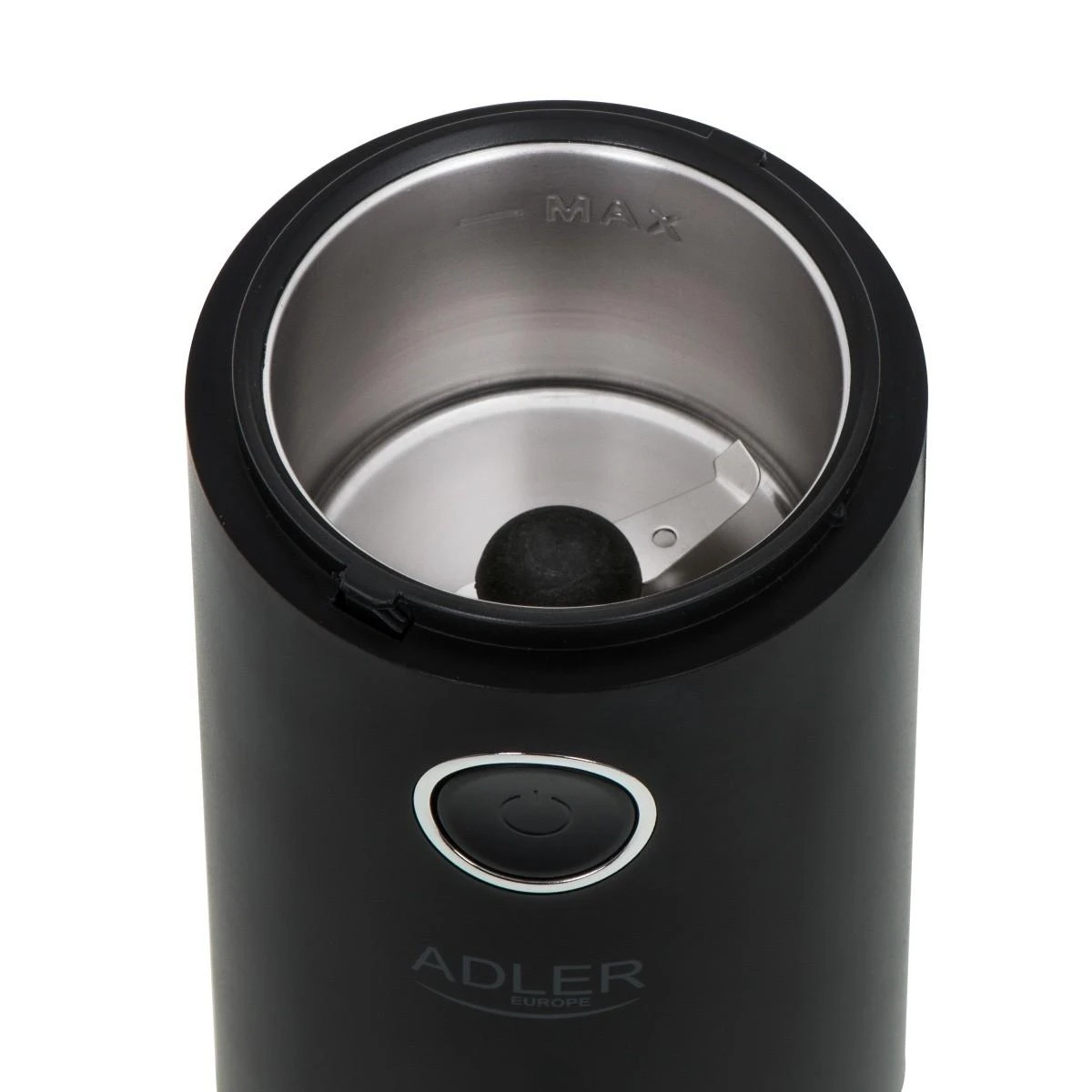 Kavamalė Adler | Kavos malūnėlis | AD4446bs | 150 W | Kavos pupelių talpa 75 g | Dangčio apsauginis jungiklis | Juodas