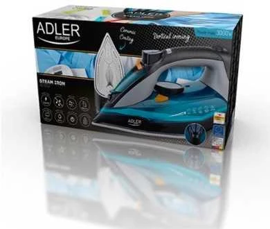 Adler | Lygintuvas | AD 5032 | Garų lygintuvas | 3000 W | Vanduo tank capacity 350 ml | Continuous steam 45 g/min | Steam boost performance 80 g/min | Mėlyna/Pilkas