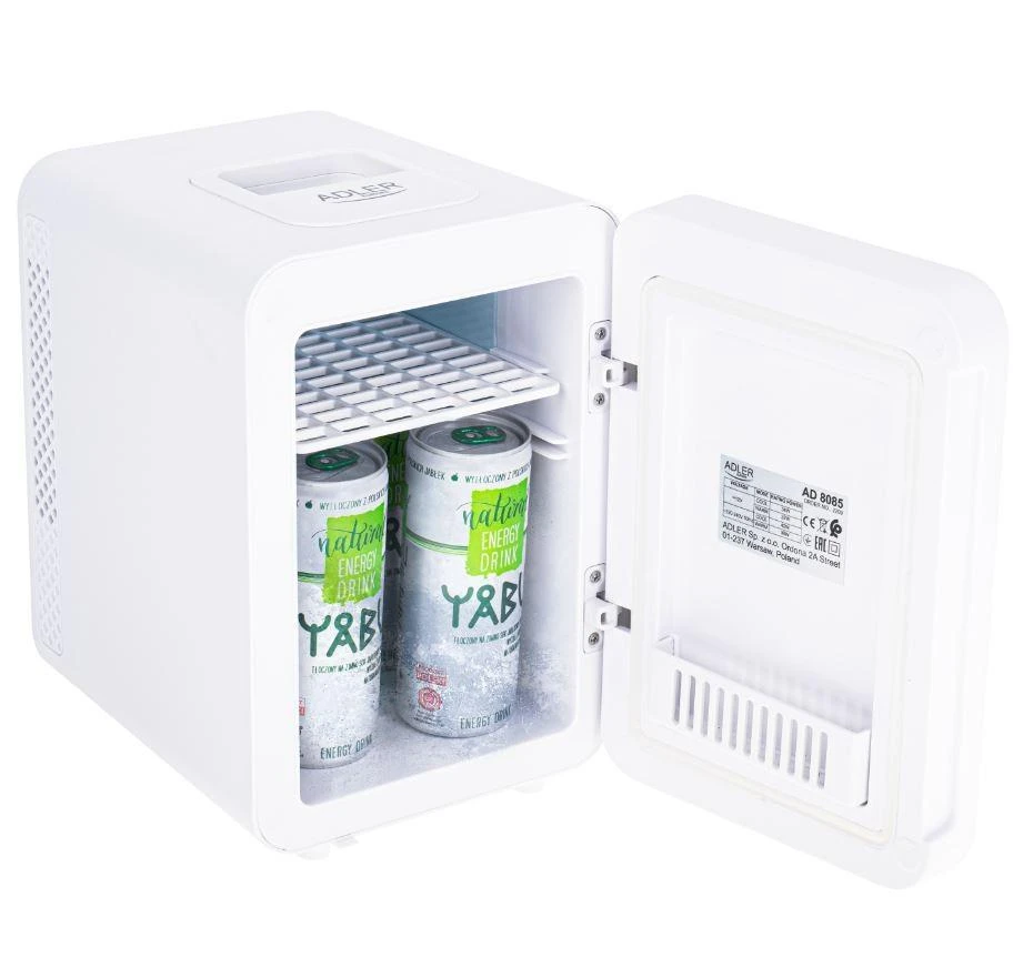 Adler | Mini šaldytuvas with mirror | AD 8085 | Free standing | Larder | Height 27 cm | Šaldytuvas net capacity 4 L | Baltas