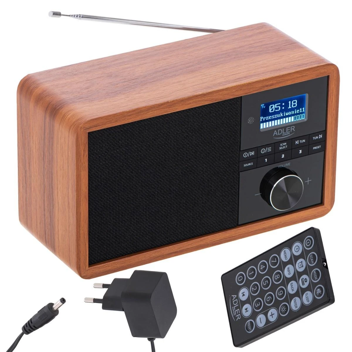 Radijo imtuvas Adler AD 1184 Radio DAB+ Bluetooth, Rudos/Juodos spalvos