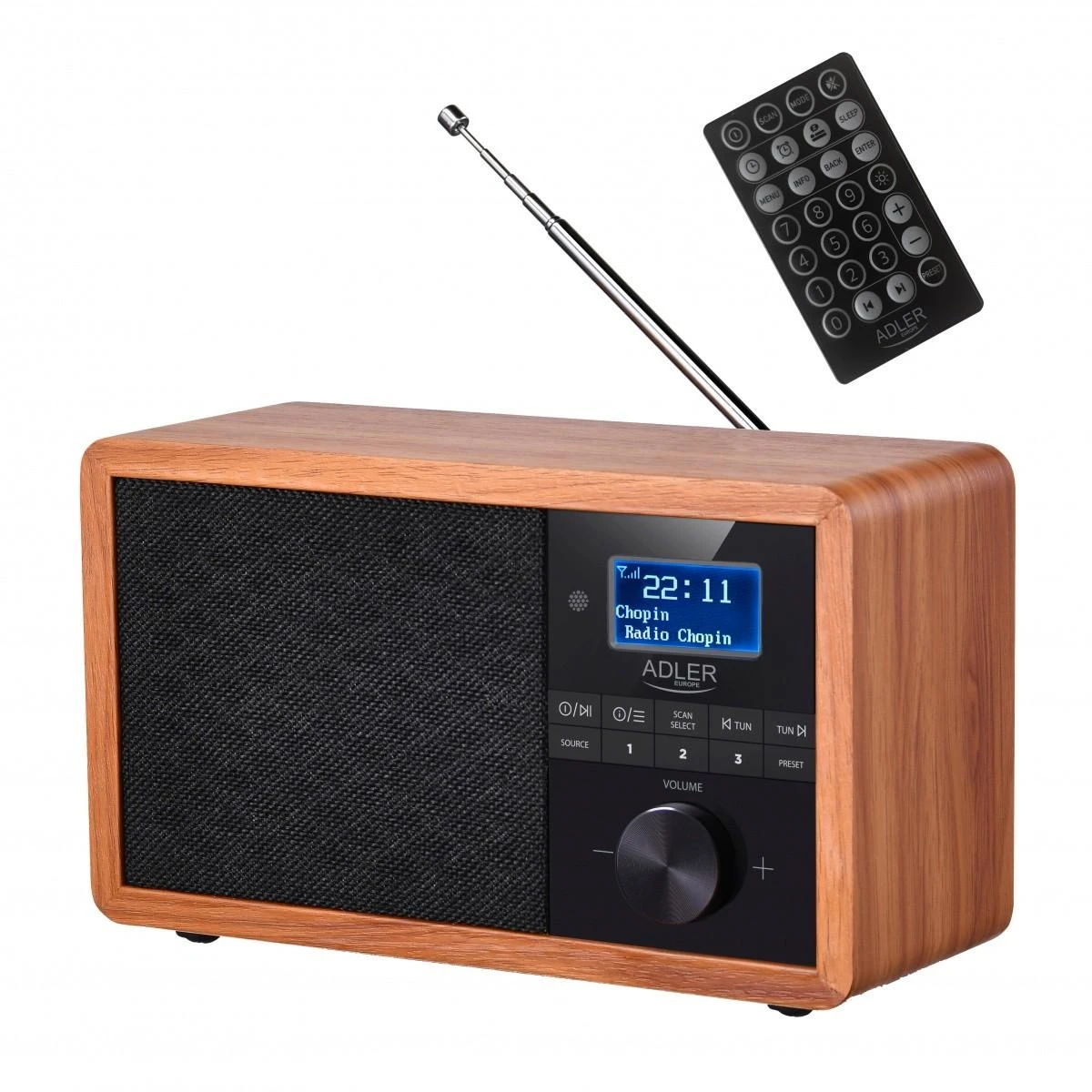 Radijo imtuvas Adler AD 1184 Radio DAB+ Bluetooth, Rudos/Juodos spalvos