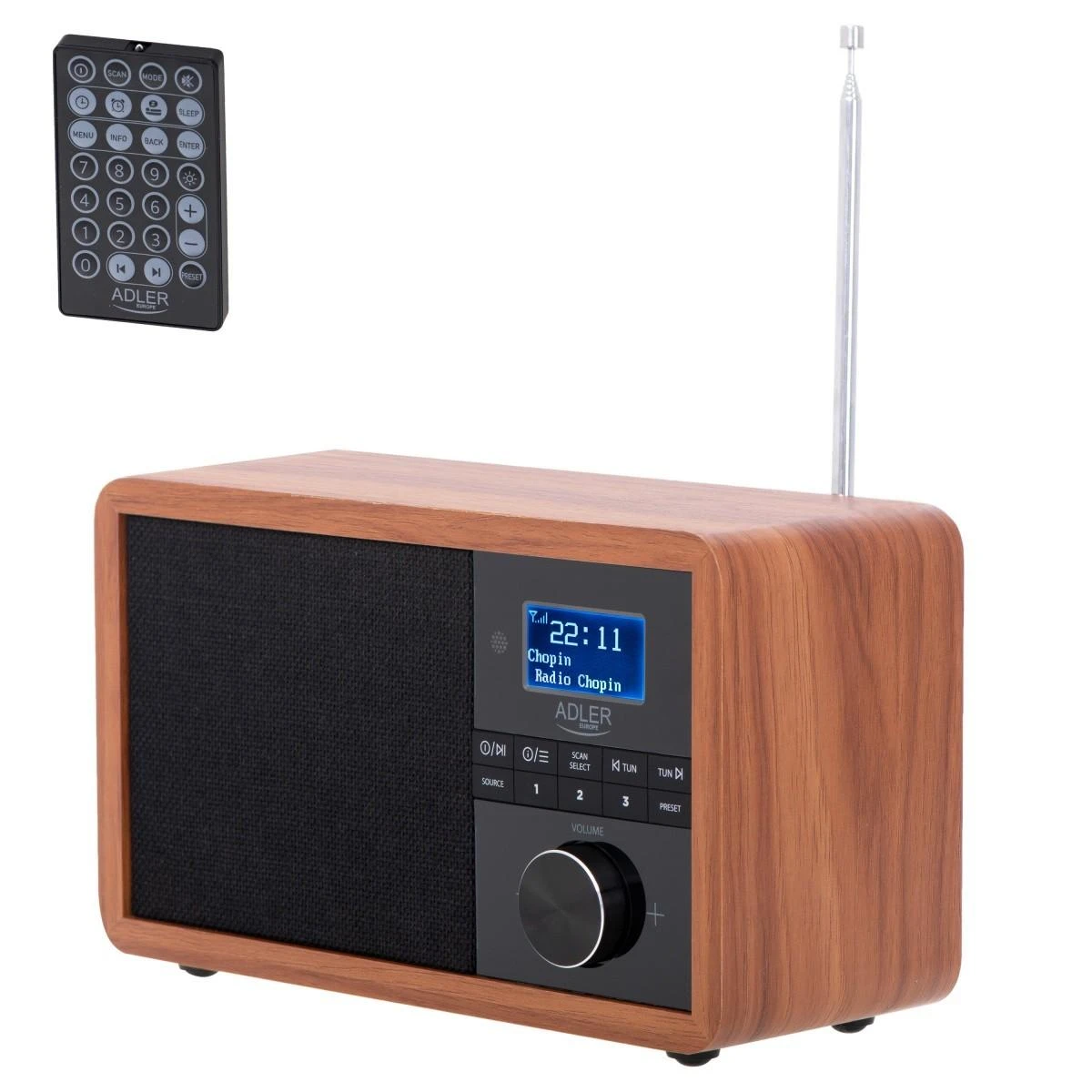 Radijo imtuvas Adler AD 1184 Radio DAB+ Bluetooth, Rudos/Juodos spalvos