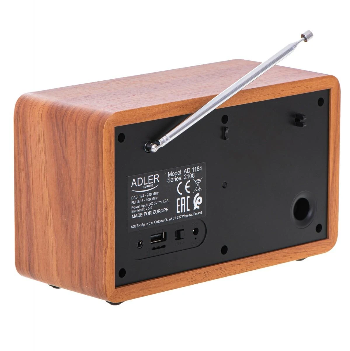 Radijo imtuvas Adler AD 1184 Radio DAB+ Bluetooth, Rudos/Juodos spalvos