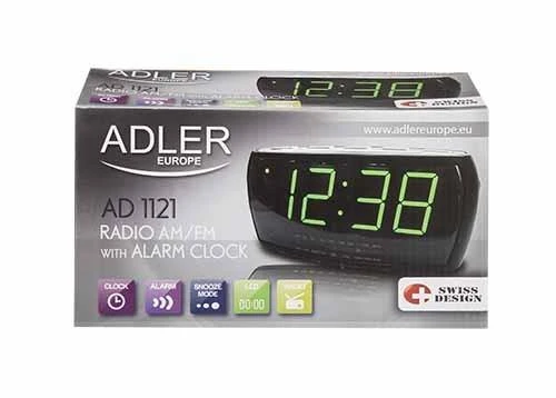Adler AD1121 Radijo žadintuvas, juodos spalvos