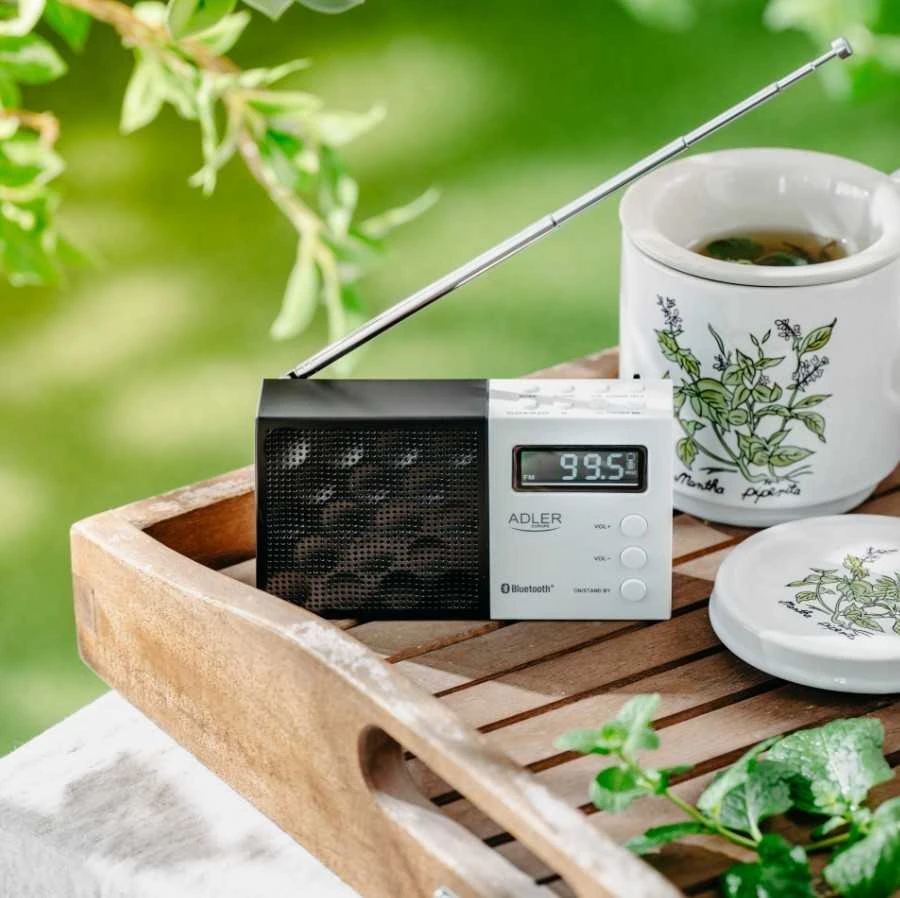 Adler | Digital Radio - PLL AM/FM | AD 1908 | Alarm function | Baltas/Juodas
