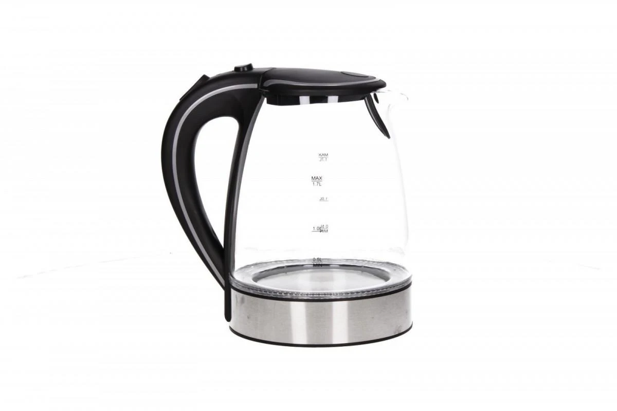 Adler | Virdulys | AD 1225 | Standard | 2000 W | 1.7 L | Glass | 360° rotational base | Nerūdijantis plienas/Transparent