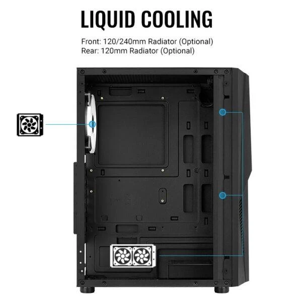 AEROCOOL PGS MECHA-G-BK-v2 ARGB Juodas Mid Tower PC dėklas