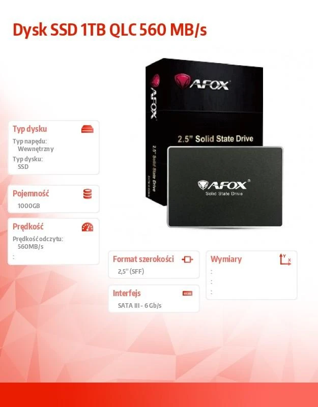 AFOX SSD 1TB QLC 560 MB/S