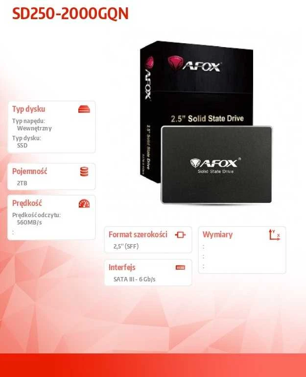AFOX SSD 2TB QLC 560 MB/S