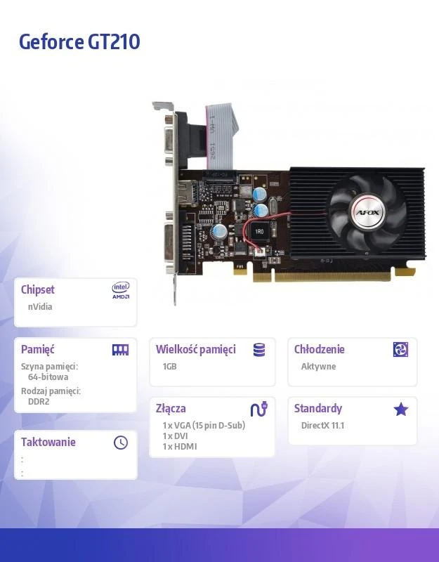 Vaizdo plokštė AFOX GeForce GT 210 1GB