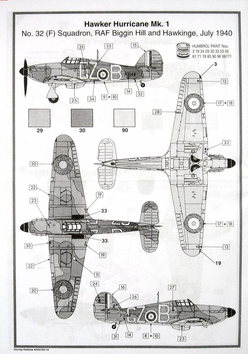 Klijuojamas Modelis Airfix A05127A Hawker Hurricane Mk.1 1/48