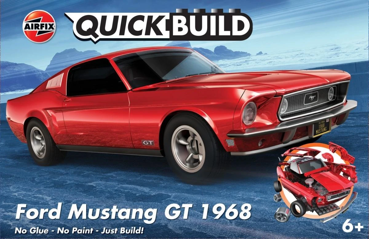 Airfix Plastikinis automobilio modelis Quickbuild Ford Mustang GT 1968