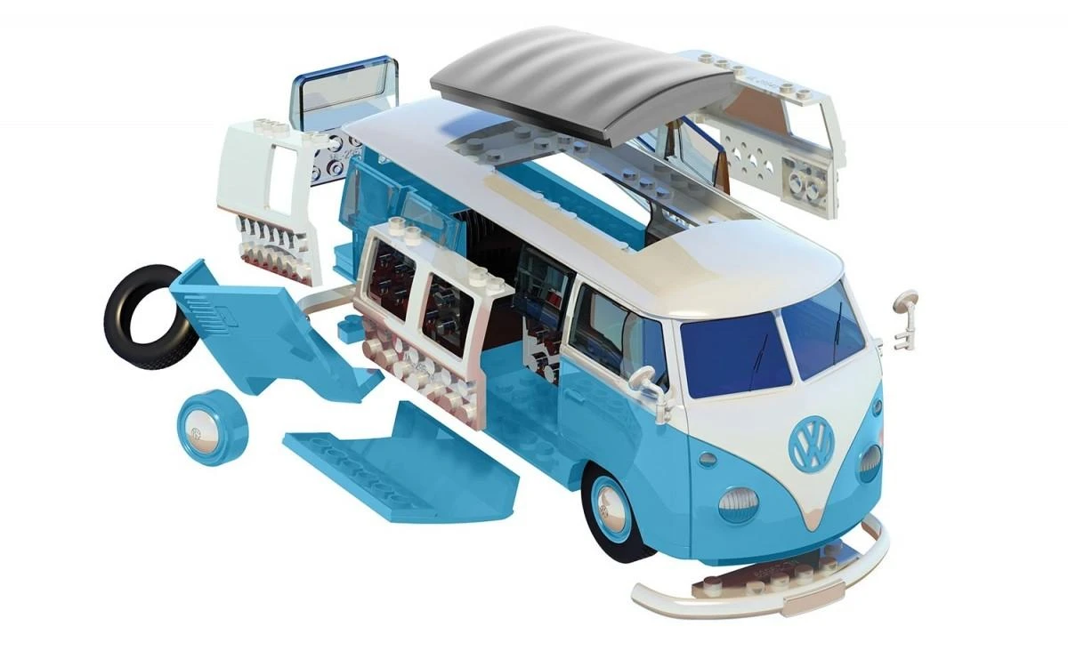 Airfix QUICKBUILD VW Camper Van mėlynas konstruktorius, 52 detalės