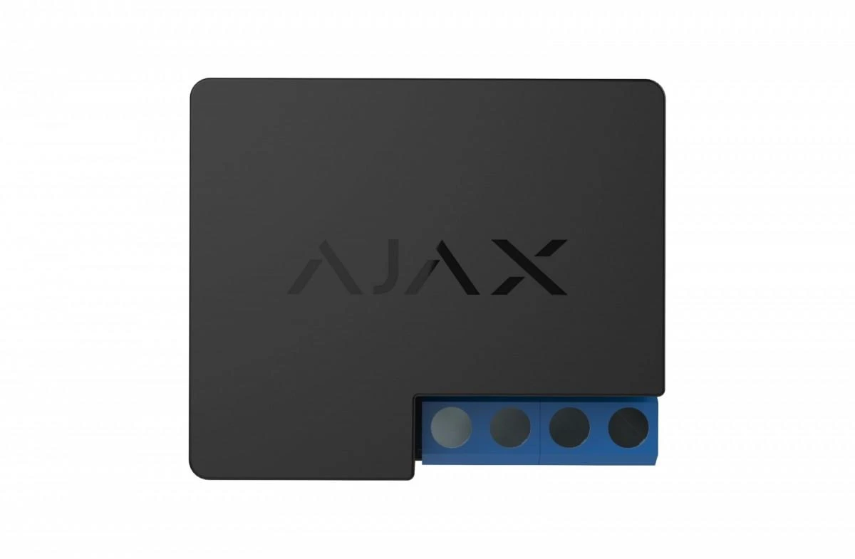 Ajax WallSwitch juodas modulis su jungtimis