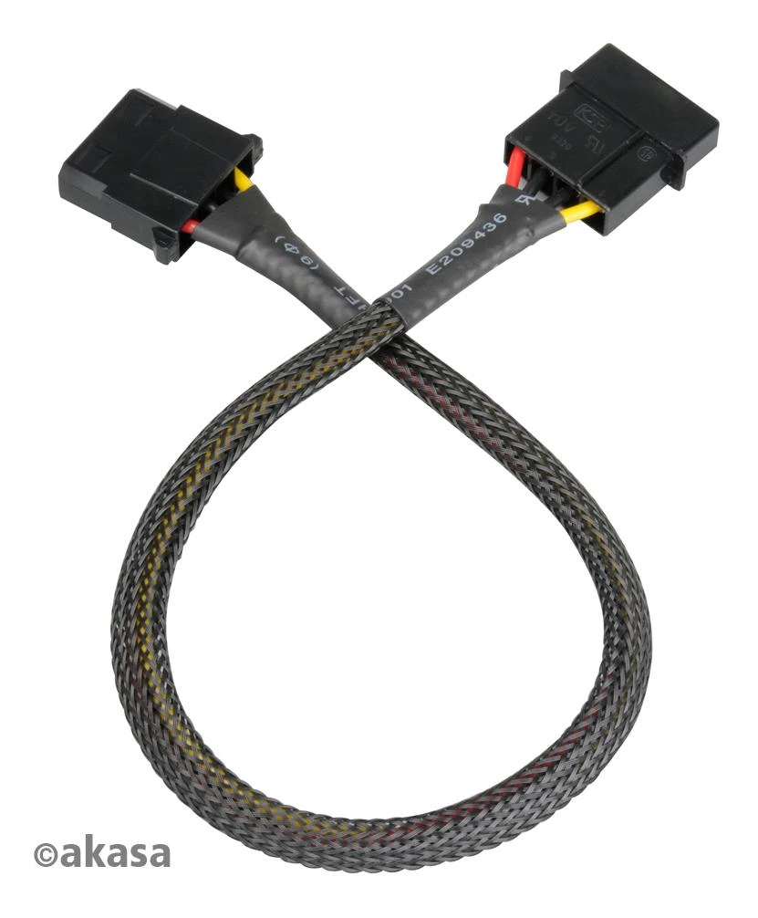Akasa 4-Pol Molex Extension kabelis – 30cm juodos spalvos