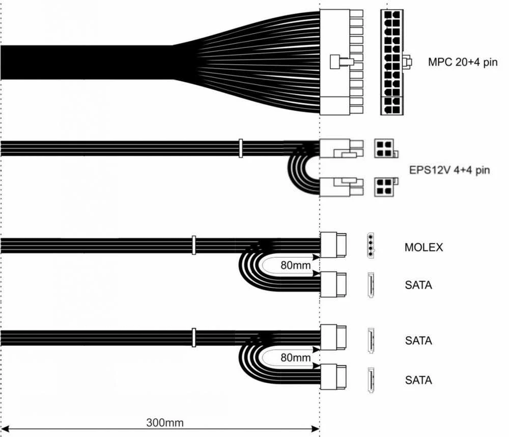 Akyga maitinimo šaltinis TFX 250W AK-T1-250 80+ auksinis 8cm ventiliatorius aktyvus PFC APFC