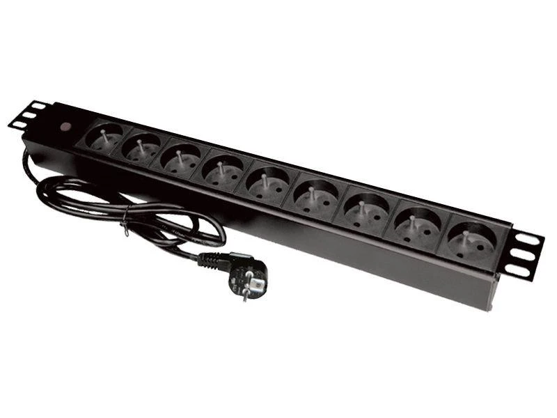 Alantec maitinimo lizdas 19'' 230V - 9 lizdai (E tipo - CEE 7/5), su LED, 3,0 m laidas CEE 7/7 (PZ091U3M)