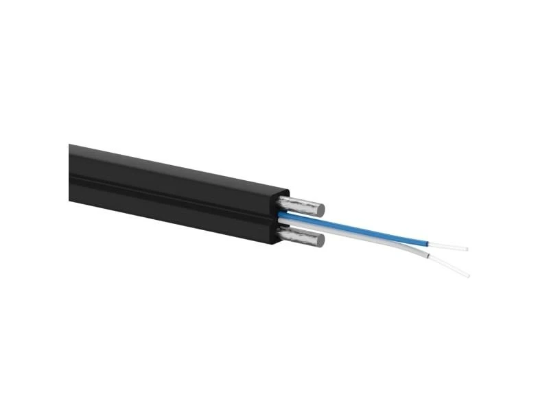 Alantec FTTH plokščias šviesolaidinis kabelis SM 2J 9/125 LSOH Juodas 1000m (FOK-W2J-SM-AC)