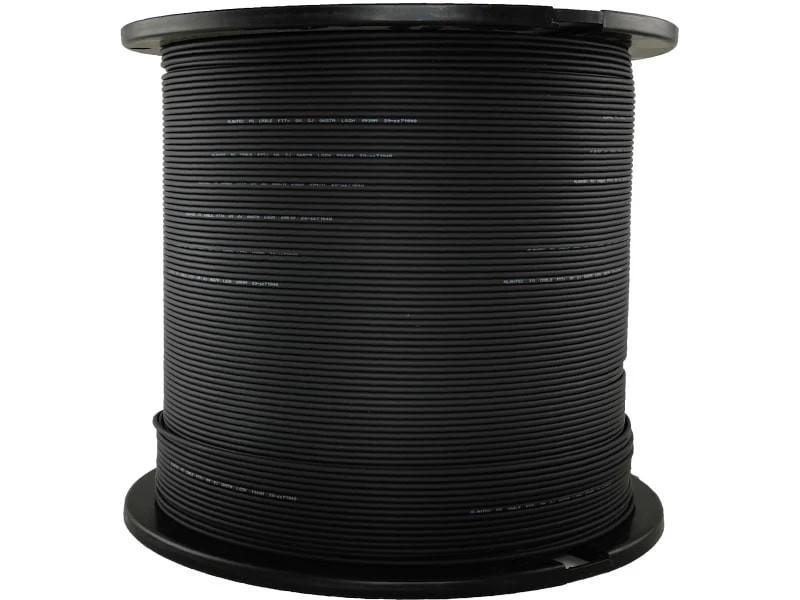 Alantec FTTH plokščias šviesolaidinis kabelis SM 2J 9/125 LSOH Juodas 1000m (FOK-W2J-SM-AC)
