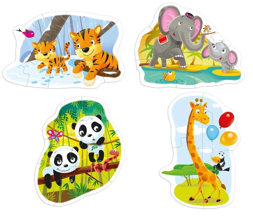 Dėlionė Alexander Multigra Baby Puzzle 4in1 Laukiniai gyvūnai