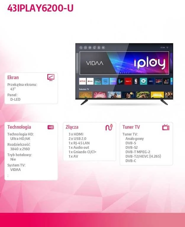 Televizorius Allview 43iPlay6200-U | 43 | Smart TV | VIDAA OS | UHD