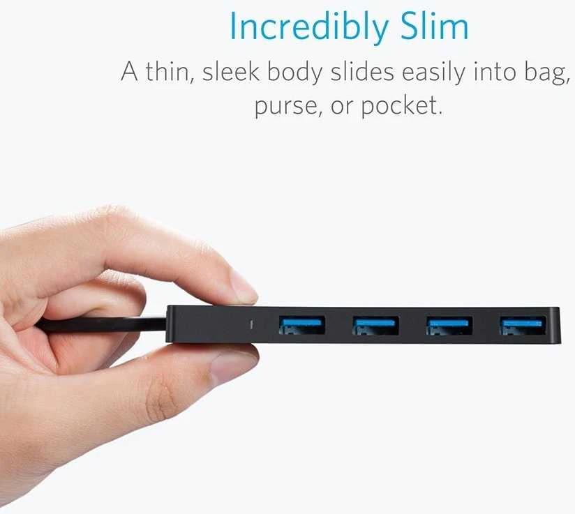 USB šakotuvas ANKER Ultra Slim 4-Port USB 3.0 Data Hub