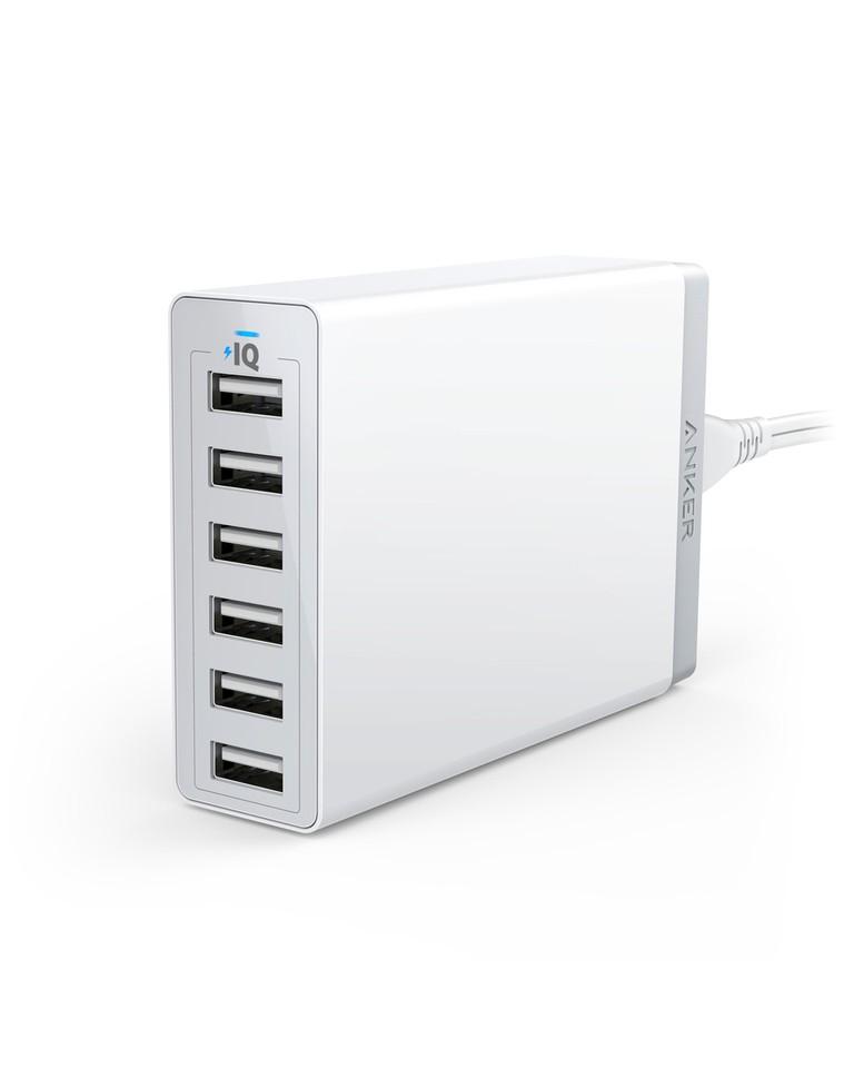 Telefono įkroviklis Anker PowerPort 6 USB Charger 60W 6 Port Black A2123