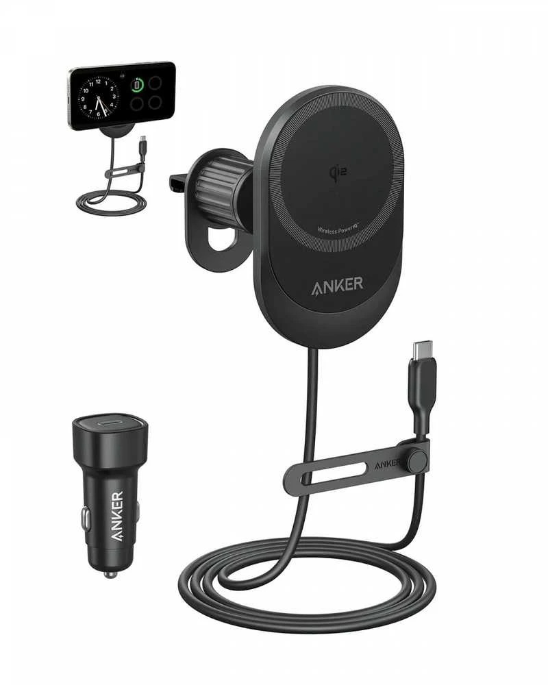 Įkroviklis Anker MagGo Qi2 15W Samochodowa Bezprzewodowa Juodas (B2932G11)