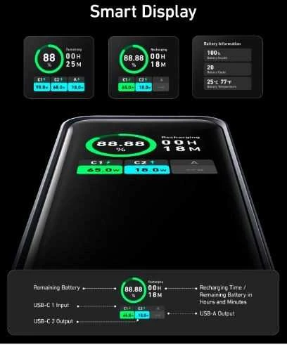 Nešiojamas įkroviklis Anker Prime 20000 mAh, 200 W