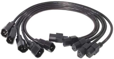 APC maitinimo laido jungiklio maitinimo laido rinkinys (5 vnt.), C13–C14, 0,6 m (AP9890)