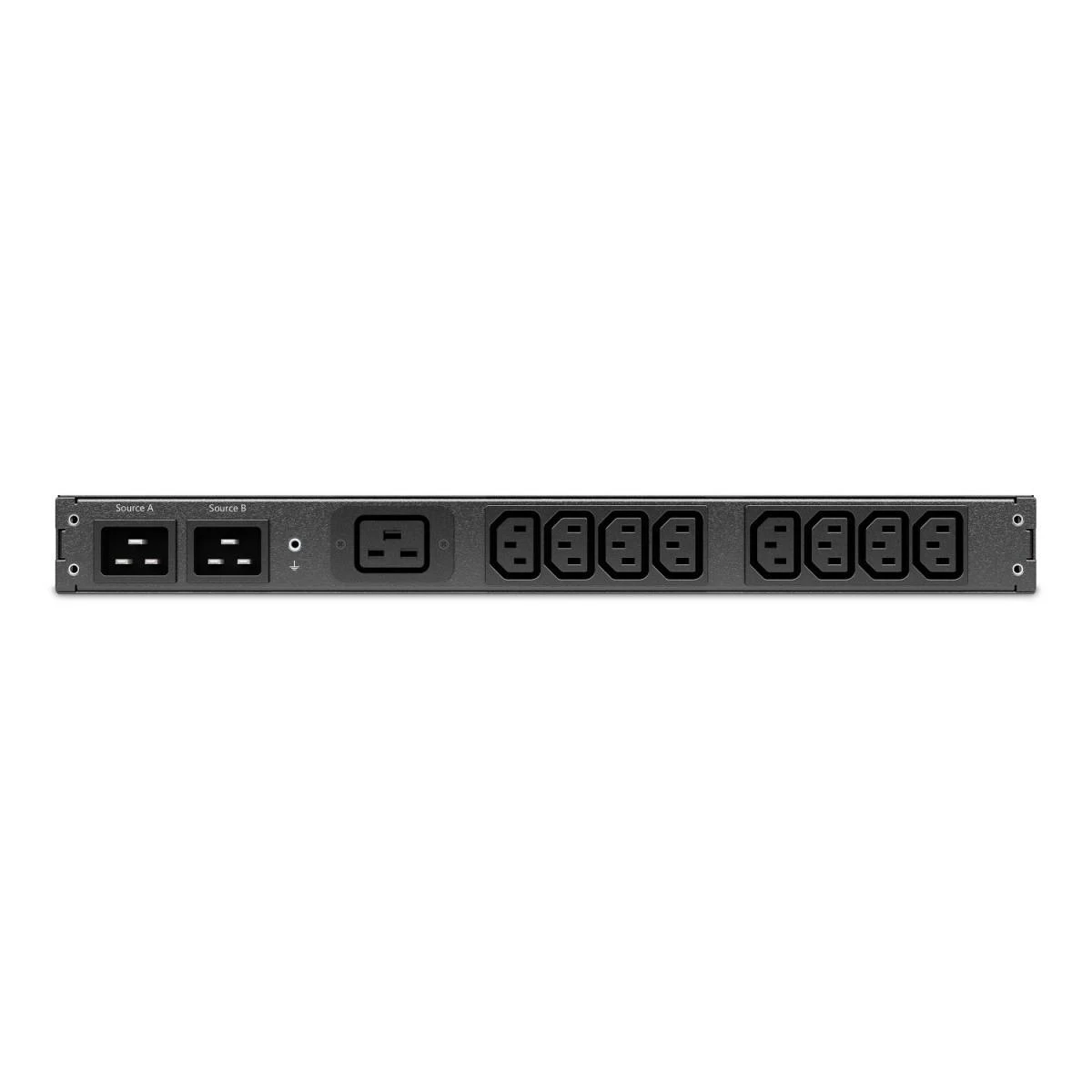 Šakotuvas APC NETSHELTER RACK AUTOMATIC TRANSFER SWITCH, 1U, 16A, 230V, 2 C20 IN, 8 C13, 1 C19 OUT, 50/60HZ