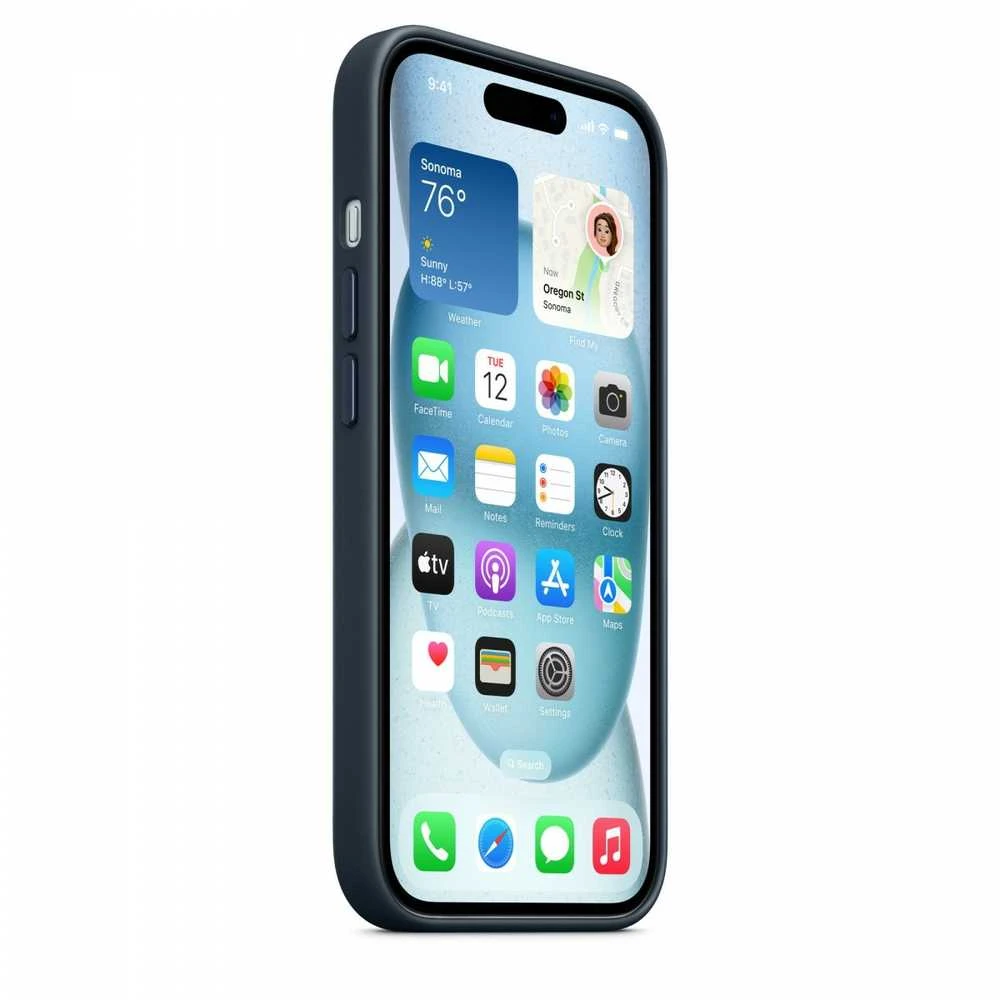 iPhone 15 FineWoven Case with MagSafe - Pacific Blue