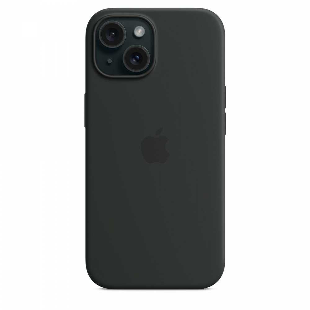 Apple iPhone 15 Silikoninis dėklas with MagSafe - Juodas