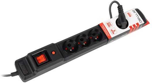 ARMAC Surge protection MULTI M6 10m 6x French outlets juodas