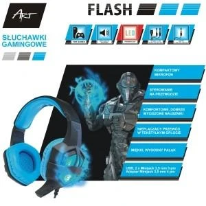 ART SLA FLASH ART GAMING Ausinės su mikrofonu FLASH illuminate